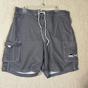 NFL Gray Board Shorts Quick-Dry Swimwear Seattle Seahawks